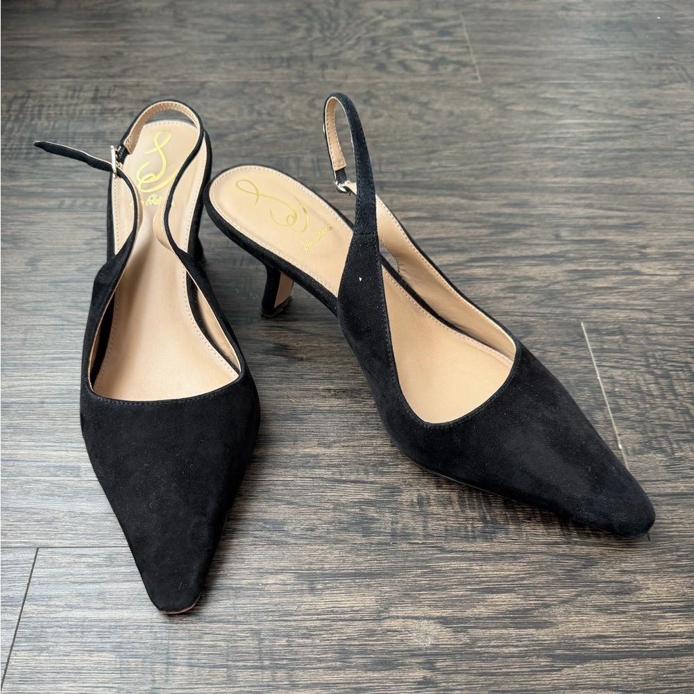 Sam Edelman Black Suede Slingback Heels